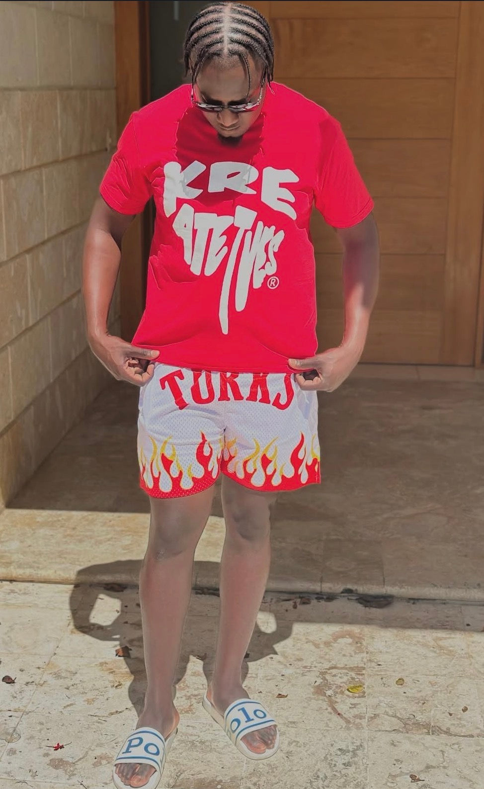 GT RED & WHITE FLAME SET