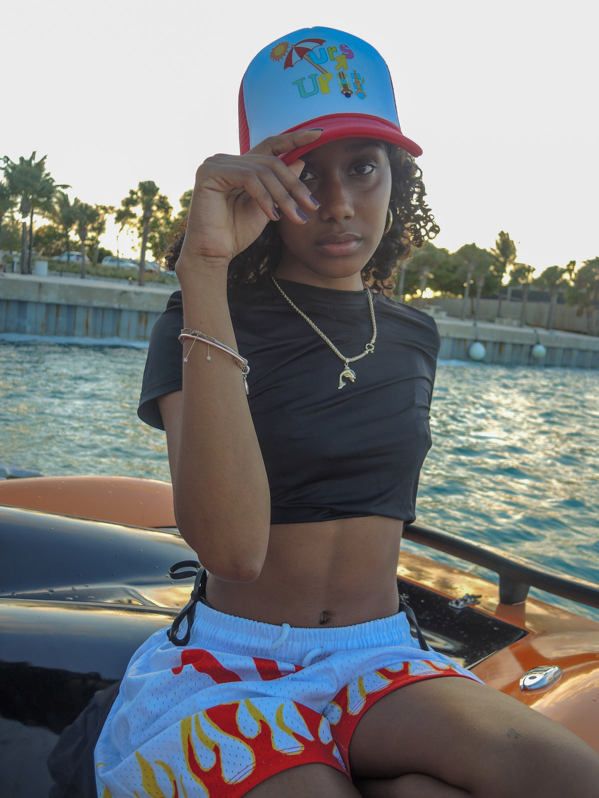 RED TURKS UP TRUCKER CAP (foam)