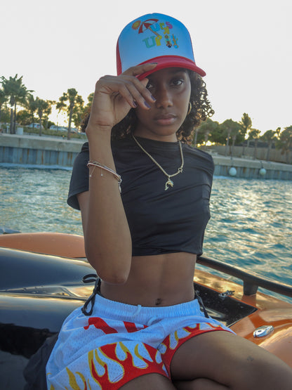 RED TURKS UP TRUCKER CAP (foam)