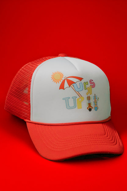 RED TURKS UP TRUCKER CAP (foam)