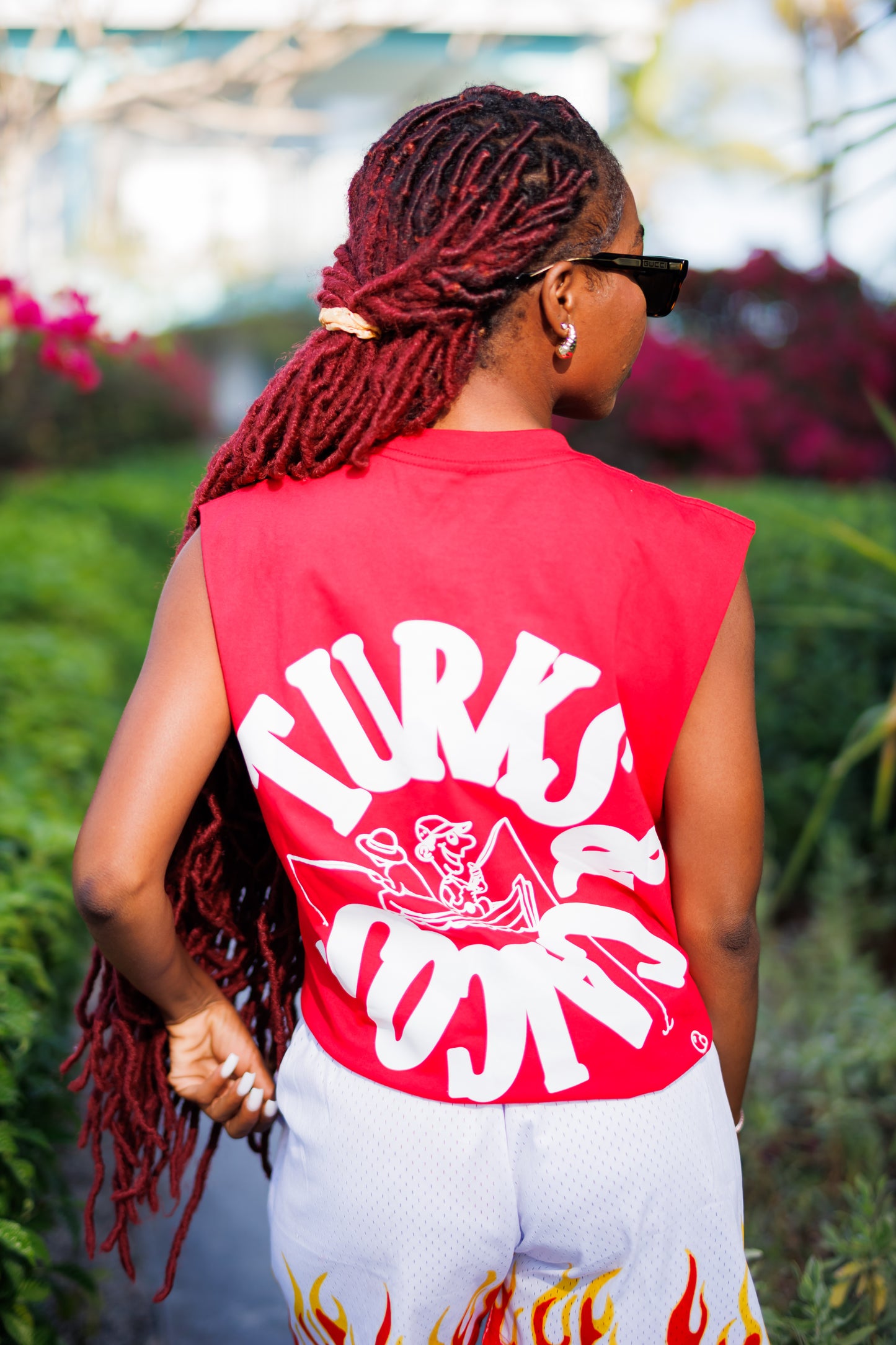 GT RED & WHITE FLAME SET